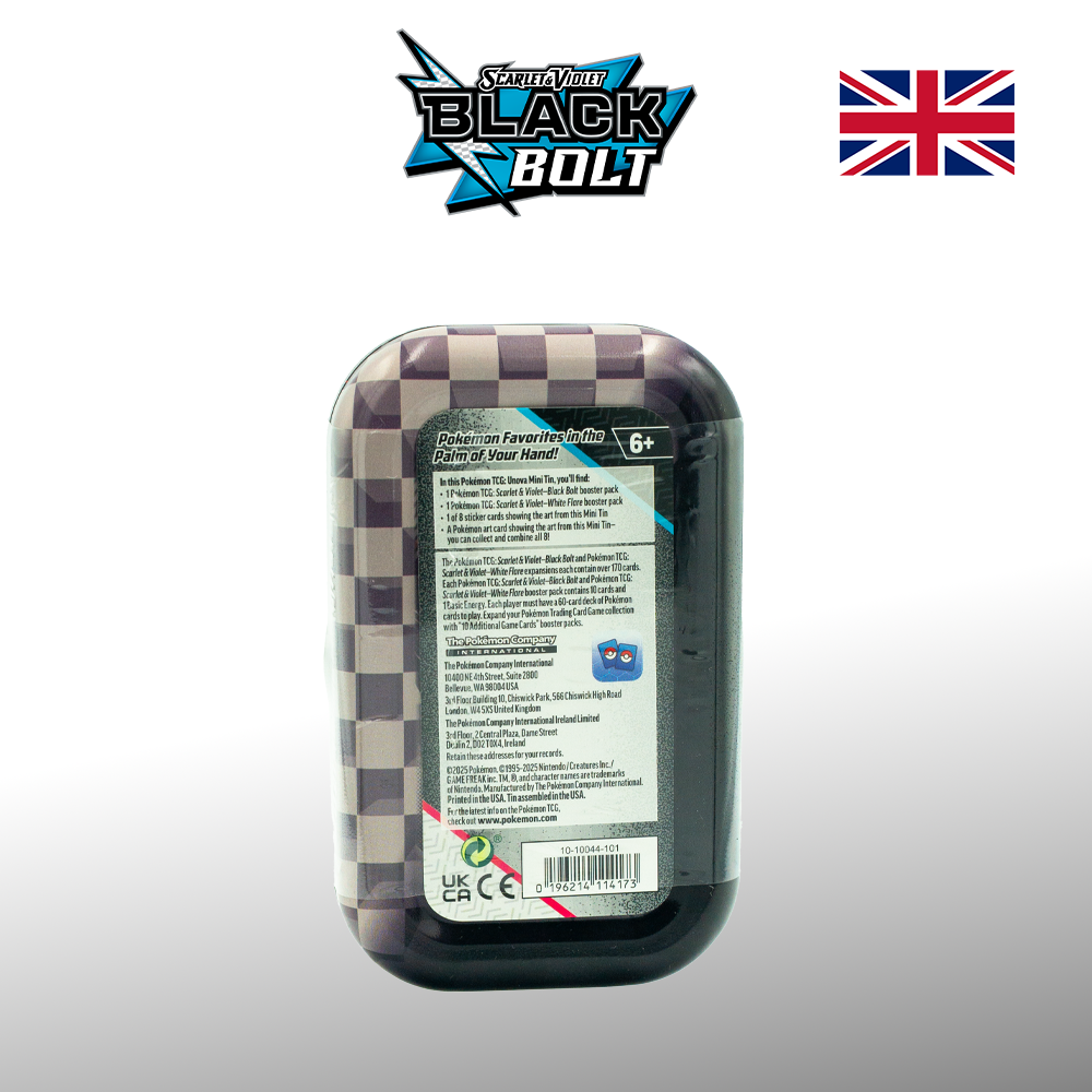 Pokémon Black Bolt & White Flare BLK Unova (Skelabra) Mini-Tin English sealed