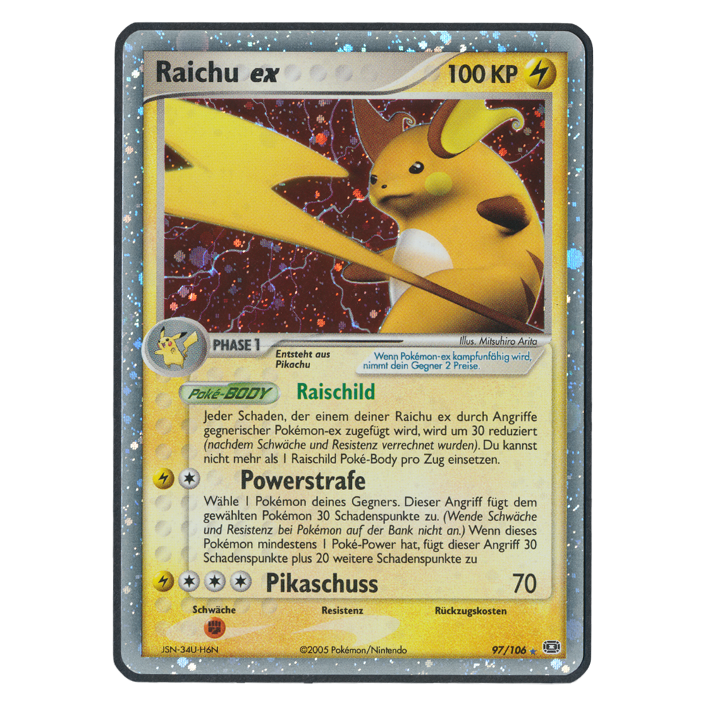 Pokémon EX Emerald Raichu EX 97 Einzelkarte Deutsch